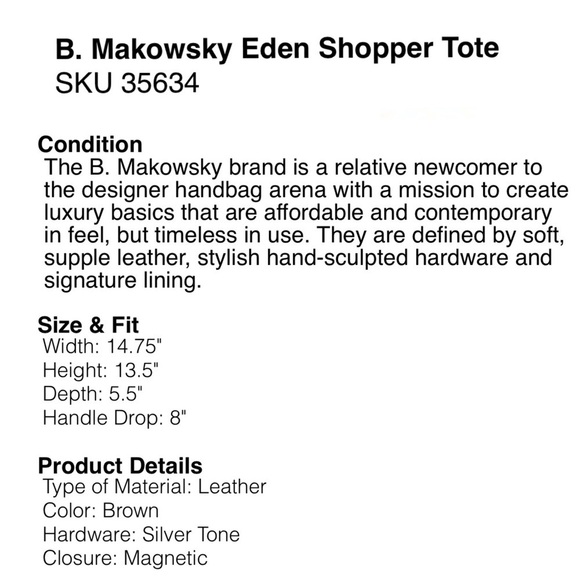 B. MAKOWSKY EDEN CAMEL TAN PEBBLED LEATHER SLOUCHY OVERSIZED SHOPPER TOTE BAG - Picture 2 of 15